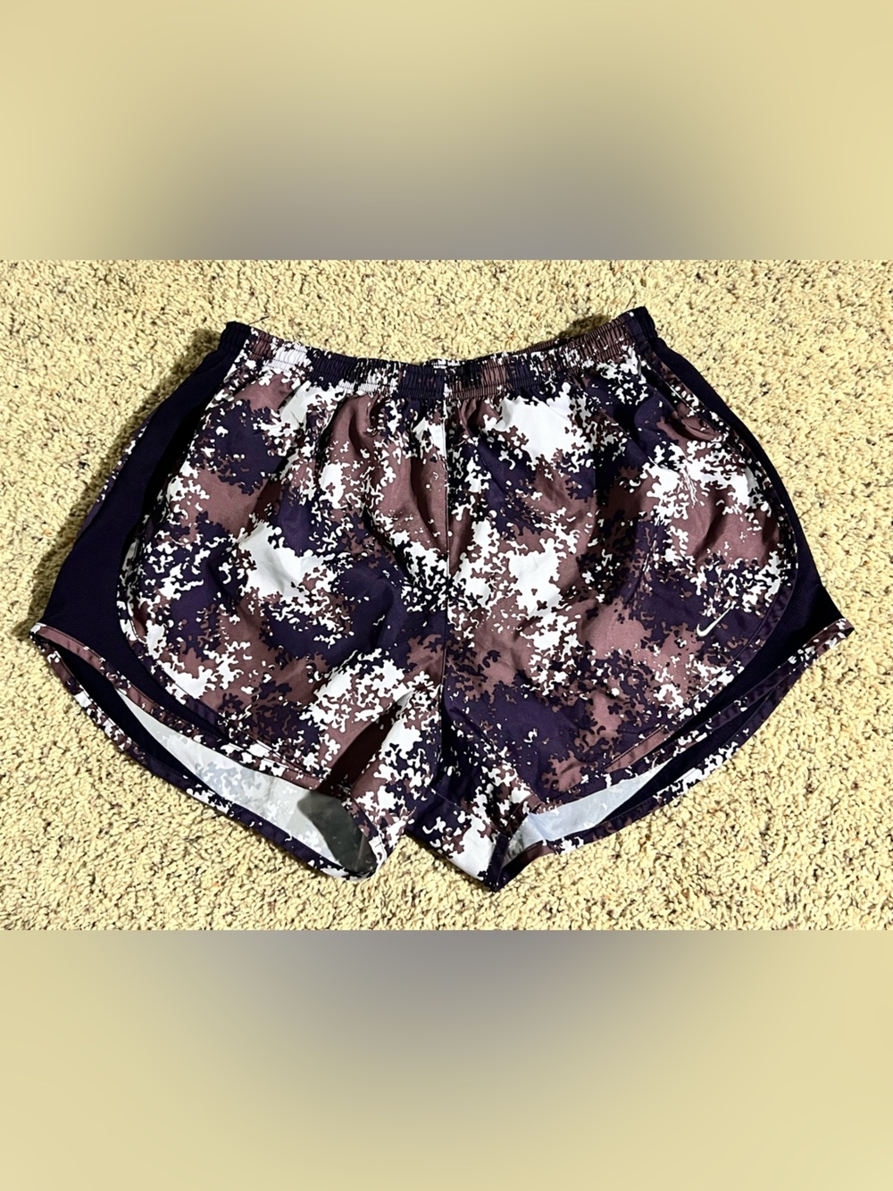 Nike purple printed running shorts